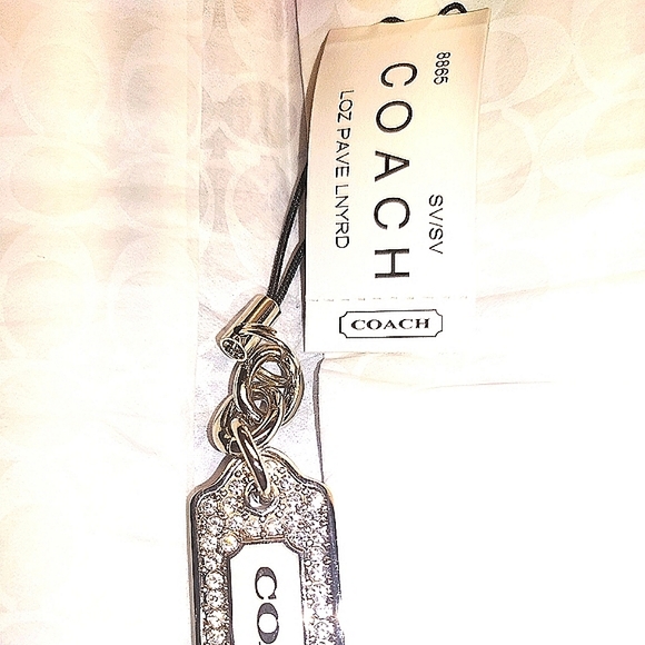 NWT COACH Vintage LOZ Pave Lanyard Diamond Keychain FOB Purse Charm #8865 - Picture 7 of 9